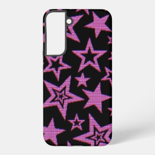 Y2K Pink Star Pattern Phone Case   Cyber Punk Neon