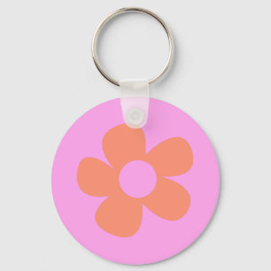 Y2k Preppy Hot Pink Flower Keychain