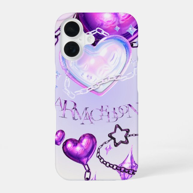 Y2K Purple style for iphone iPhone 16 Case (Back)
