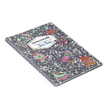 Y2K Retro Grey Composition Notebook