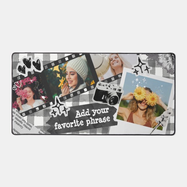 Y2K Retro Personalized Photo Collage in Black (Recto)