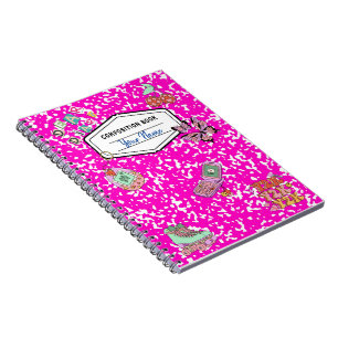 Y2K Retro Pink Composition Notebook