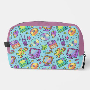 Y2K Retro Tech Aesthetic Doodle Makeup Bag