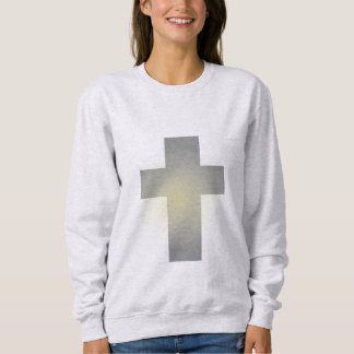 y2k Silver Minimalism Cross Sweatshirt