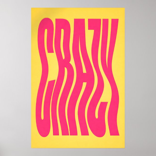 Y2K Typography Poster, Pink Bold Retro Statement Poster (Front)