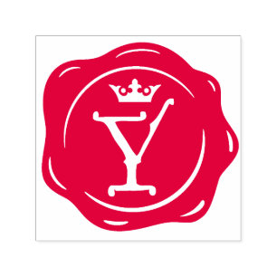 Y - Antique Wax Seal Gothic Crown Initial Letter Self-inking Stamp