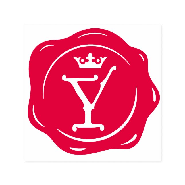 Y - Antique Wax Seal Gothic Crown Initial Letter Self-inking Stamp (Design)