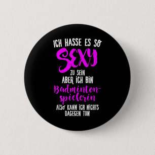 Y Badminton Player, Shuttle Badminton 2 Inch Round Button