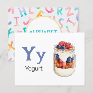 Y est pour le yaourt - Carte Flash Alphabet