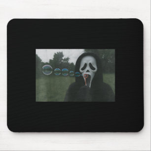Y Face Blowing Bubbles Funny Horror Halloween Meme Mouse Pad