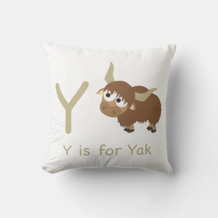 Y is for Yak Throw Pillow