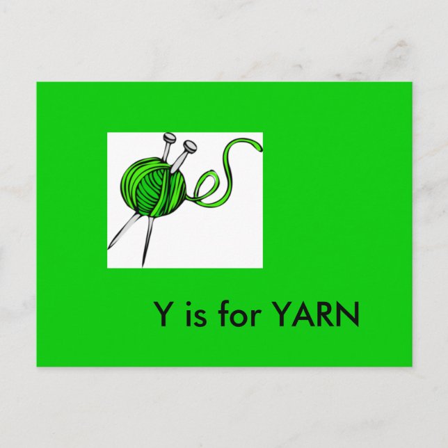 "Y" is for Yarn Alphabet Flashcard Postcard (Front)