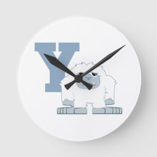 Y is for Yeti Round Clock