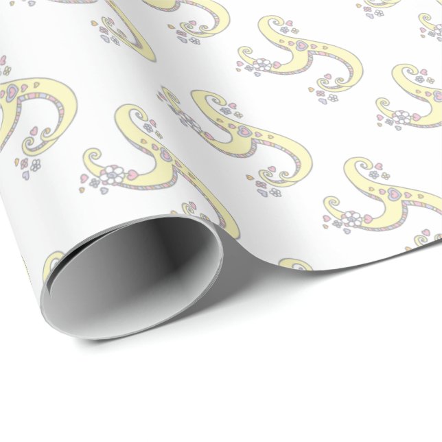 Y letter monogram personalized wrapping paper (Roll Corner)