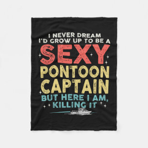 Y Pontoon Captain Boating Vacation Lake Life Boat  Fleece Blanket