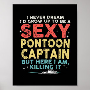 Y Pontoon Captain Boating Vacation Lake Life Boat Poster