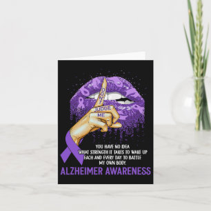 Y Purple Lips Heimerheimer Awareness Ribbon Don't  Card