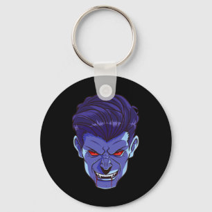Y Vampire Halloween Monster Face Scary Fangs Costu Keychain