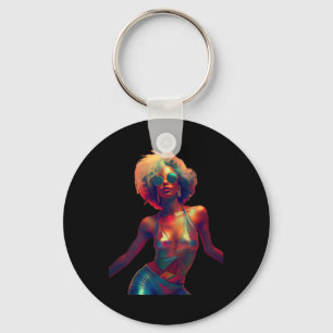 Y Woman Dance In Night Club 70s 80s Disco Retro Ar Keychain
