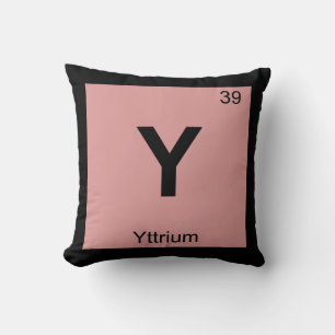 Y - Yttrium Chemistry Periodic Table Symbol Throw Pillow