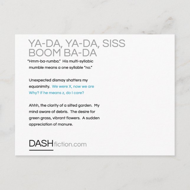 Ya-Da, Ya-Da, Siss Boom, Ba-Da Postcard (Front)