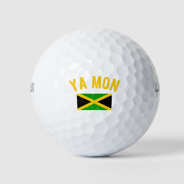 Ya Mon Jamaica Slang Funny Jamaican Phrase Golf Balls (Front)