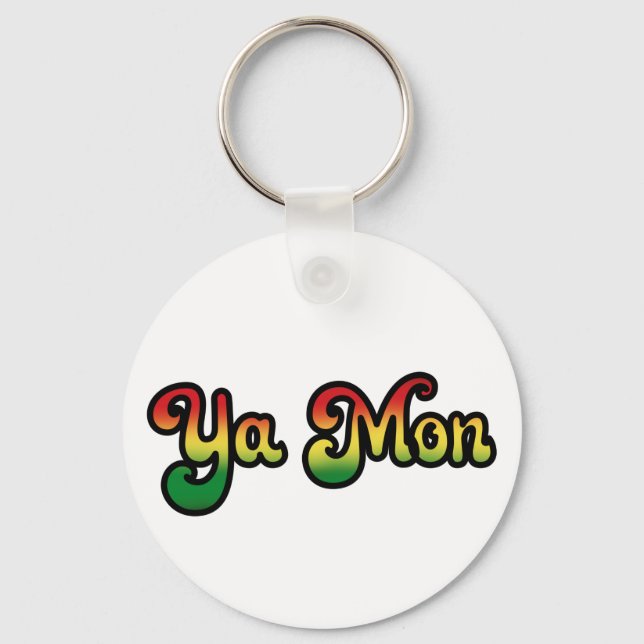 Ya Mon Jamaica Slang Funny Jamaican Phrase T-Shirt Keychain (Front)