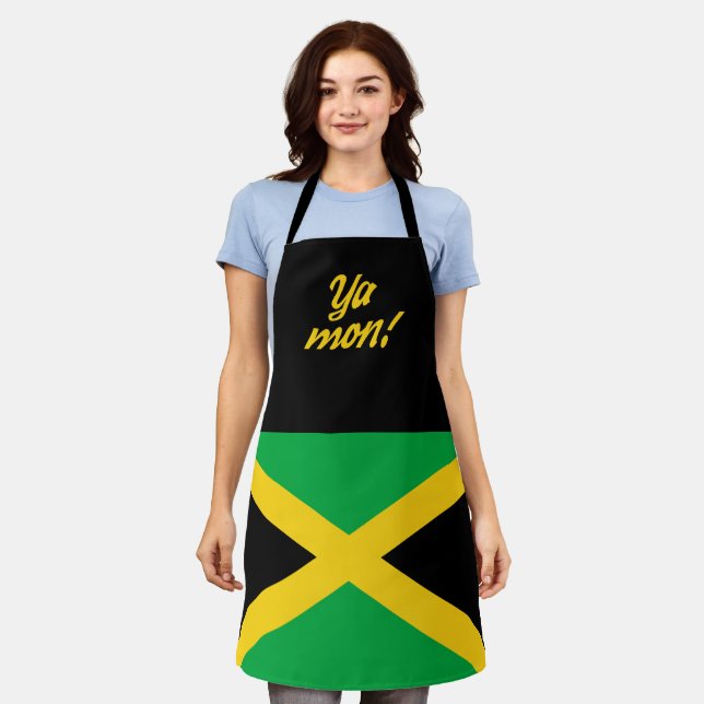 Ya Mon Jamaican Patois And Flag Apron (Worn)