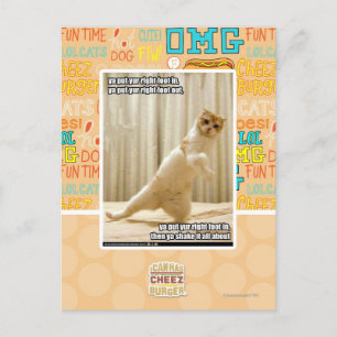 Ya put yur right foot in, ya put yur right foot ou postcard