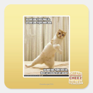 Ya put yur right foot in, ya put yur right foot ou square sticker