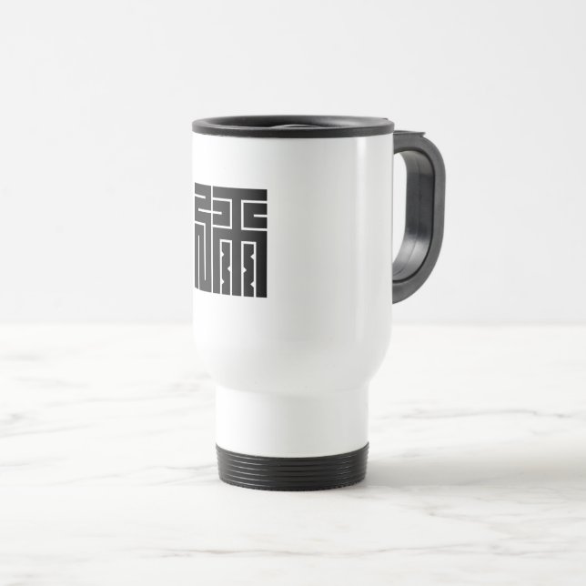 Ya square character travel mug (Front Right)