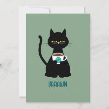 YAAAWN sleepy cat greeting card