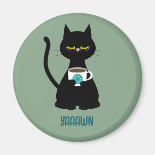 YAAAWN sleepy cat magnet