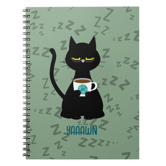 YAAAWN sleepy cat notebook (Front)
