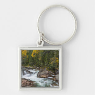 Yaak Falls In Autumn In The Kootenai National Keychain