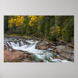 Yaak Falls In Autumn In The Kootenai National Poster