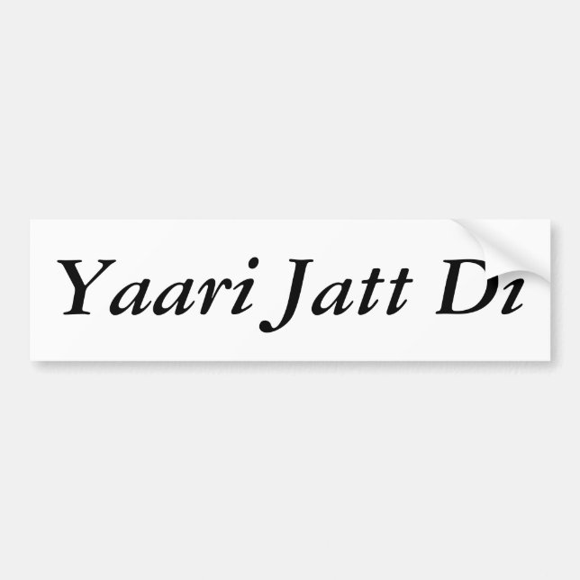 Yaari Jatt Di Bumper Sticker (Front)