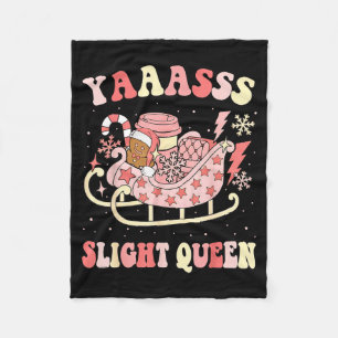 Yaas Sleigh Queen Sleigh Girl Matching Christmas P Fleece Blanket