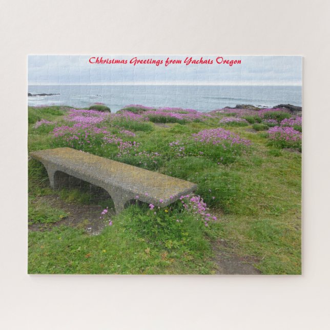 Yachats Oregon Pacific Coast. Christmas Greetings Jigsaw Puzzle (Horizontal)