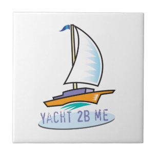 Yacht 2B Me™_logo boat label Tile