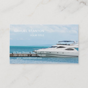 Yacht at mooring business card