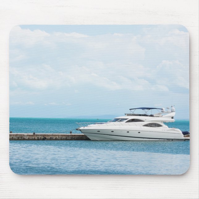 Yacht at mooring mouse pad (Front)