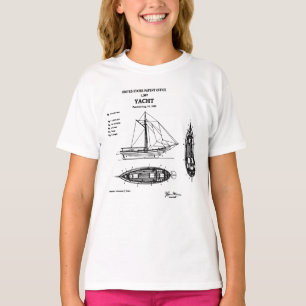 Yacht blueprint patent design T-Shirt