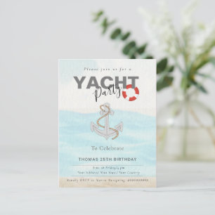 Yacht Boat Cruise Birthday Party  Postcard