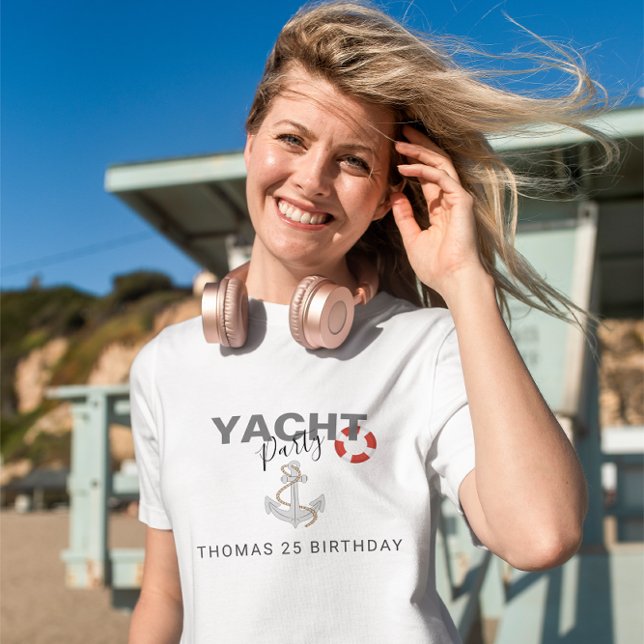 Yacht Boat Cruise Birthday Party  T-Shirt (Creator Uploaded)