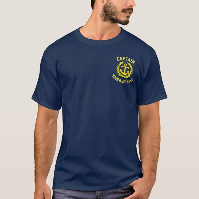 Yacht captains and boats name T-Shirt (Front)