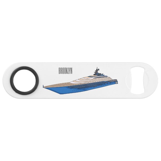 Yacht cartoon illustration bar key (Front (Horizontal))