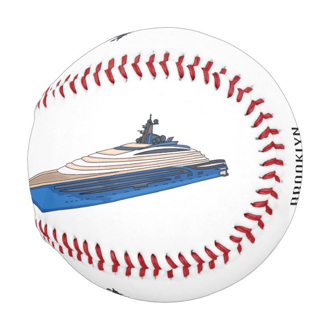Yacht cartoon illustration  baseball (Front Right)