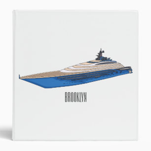 Yacht cartoon illustration binder