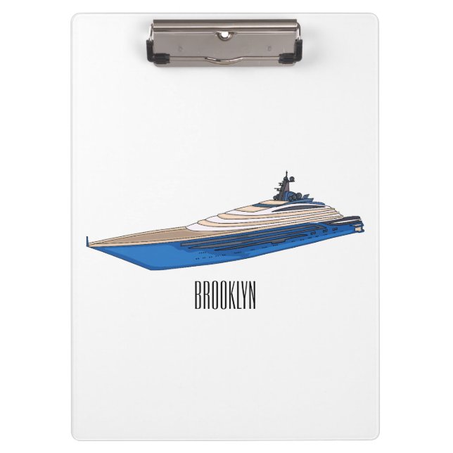 Yacht cartoon illustration  clipboard (Front)